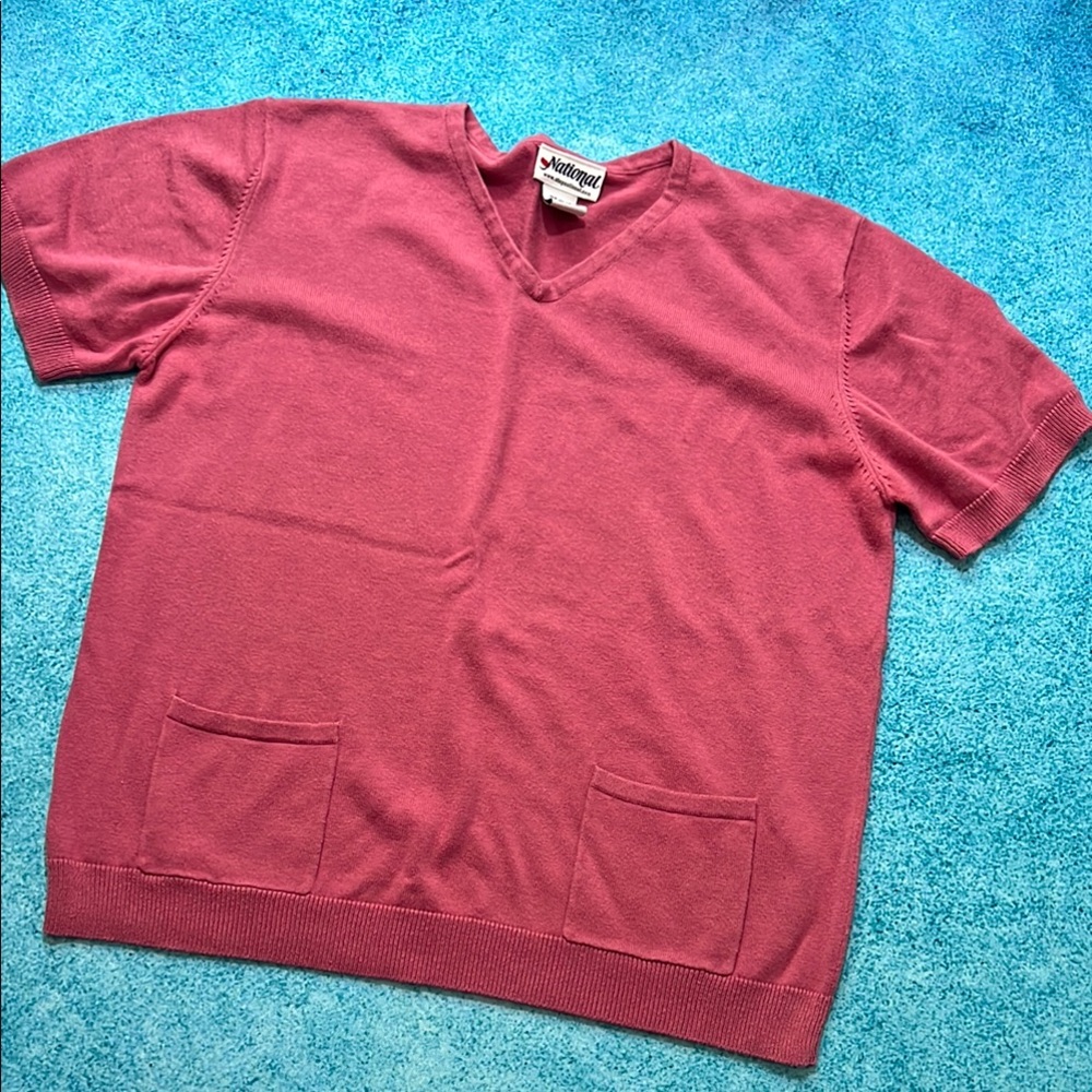 Vintage V-Neck Pink Sweater